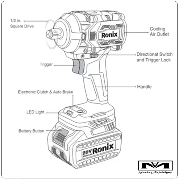 ساختار بکس شارژی RONIX 8655