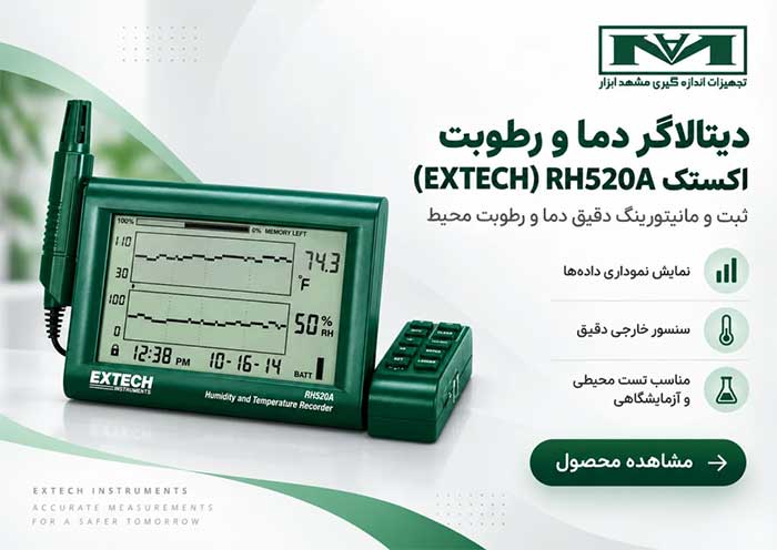 دیتالاگر-دما-و-رطوبت-EXTECH-RH520A-با-نمایشگر-گرافیکی-1024x725